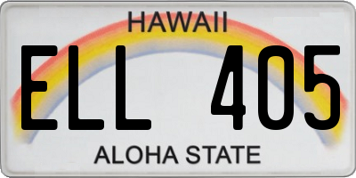 HI license plate ELL405