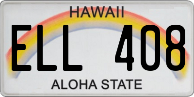 HI license plate ELL408