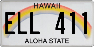HI license plate ELL411