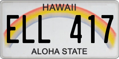 HI license plate ELL417