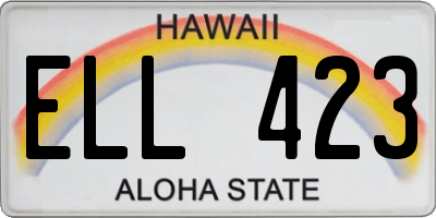 HI license plate ELL423