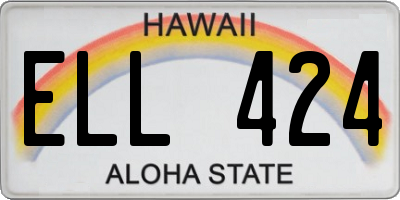 HI license plate ELL424