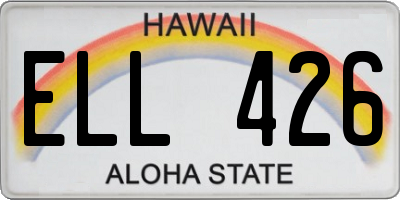 HI license plate ELL426