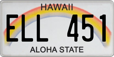 HI license plate ELL451