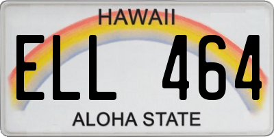 HI license plate ELL464