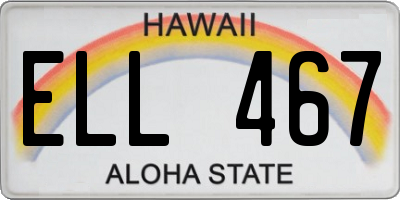 HI license plate ELL467