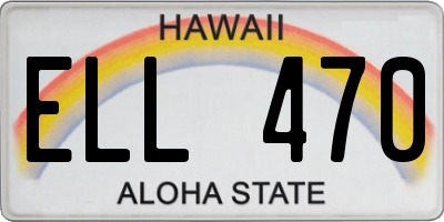HI license plate ELL470