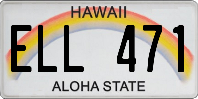 HI license plate ELL471
