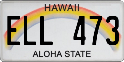HI license plate ELL473
