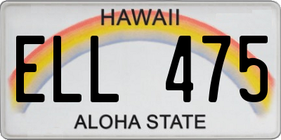 HI license plate ELL475