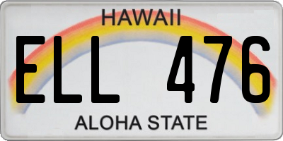 HI license plate ELL476