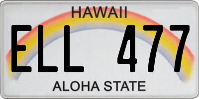 HI license plate ELL477