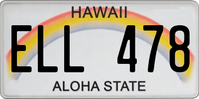 HI license plate ELL478
