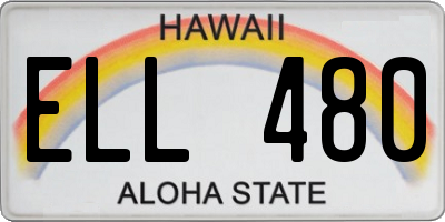 HI license plate ELL480