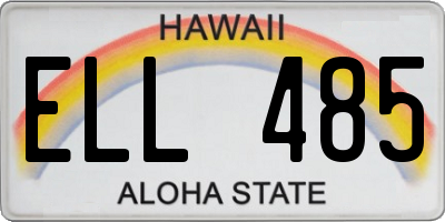HI license plate ELL485