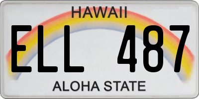 HI license plate ELL487