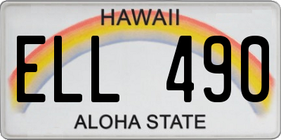 HI license plate ELL490