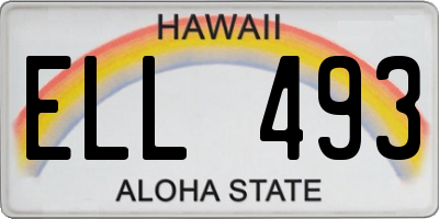 HI license plate ELL493