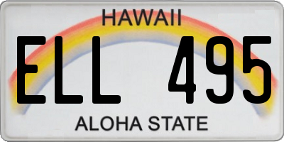 HI license plate ELL495