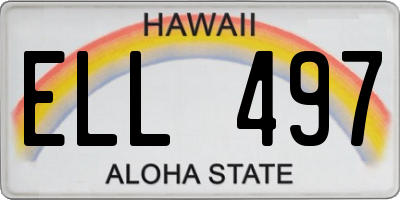 HI license plate ELL497