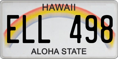 HI license plate ELL498