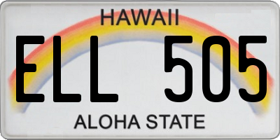 HI license plate ELL505