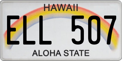 HI license plate ELL507