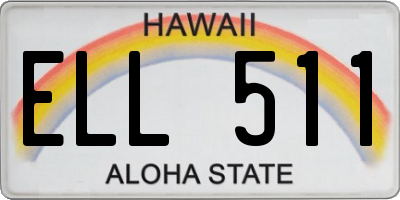 HI license plate ELL511