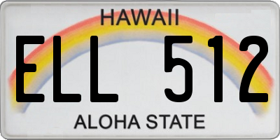 HI license plate ELL512