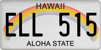 HI license plate ELL515