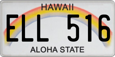 HI license plate ELL516