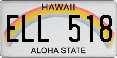HI license plate ELL518