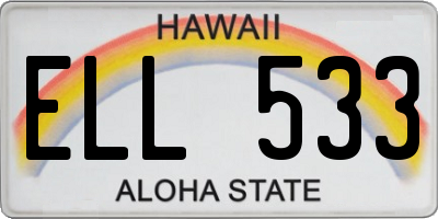 HI license plate ELL533