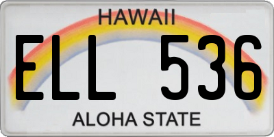 HI license plate ELL536