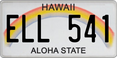 HI license plate ELL541