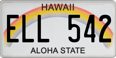 HI license plate ELL542