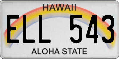HI license plate ELL543