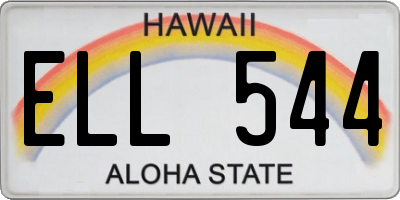 HI license plate ELL544