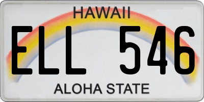 HI license plate ELL546