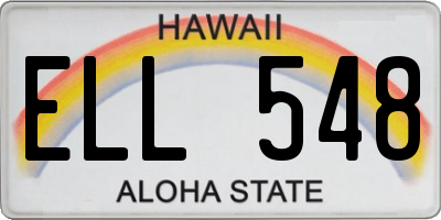 HI license plate ELL548
