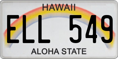 HI license plate ELL549