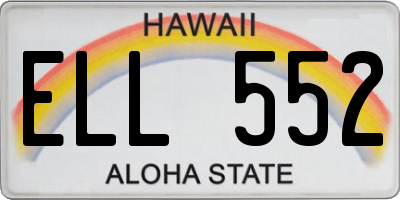 HI license plate ELL552