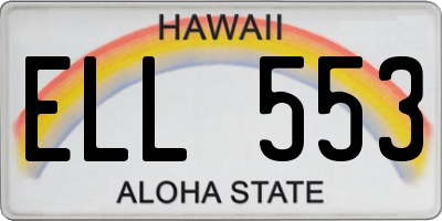 HI license plate ELL553