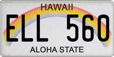 HI license plate ELL560