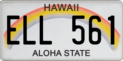 HI license plate ELL561