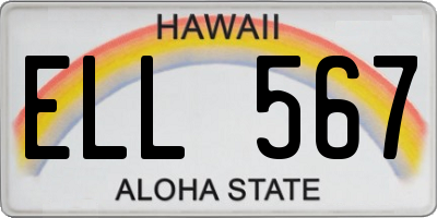 HI license plate ELL567