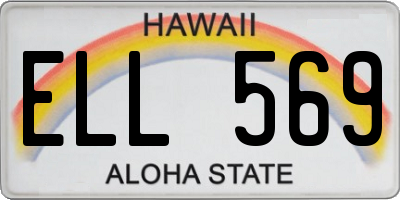 HI license plate ELL569