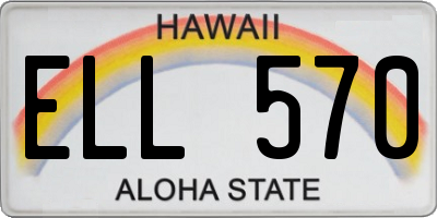 HI license plate ELL570