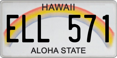 HI license plate ELL571