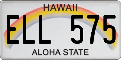 HI license plate ELL575